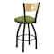 Holland Bar Stool Co 25" Swivel Counter Stool, Black Wrinkle, Nat Back, Canter Kiwi Green Seat 83025BWNatMplB009 - alternate 2